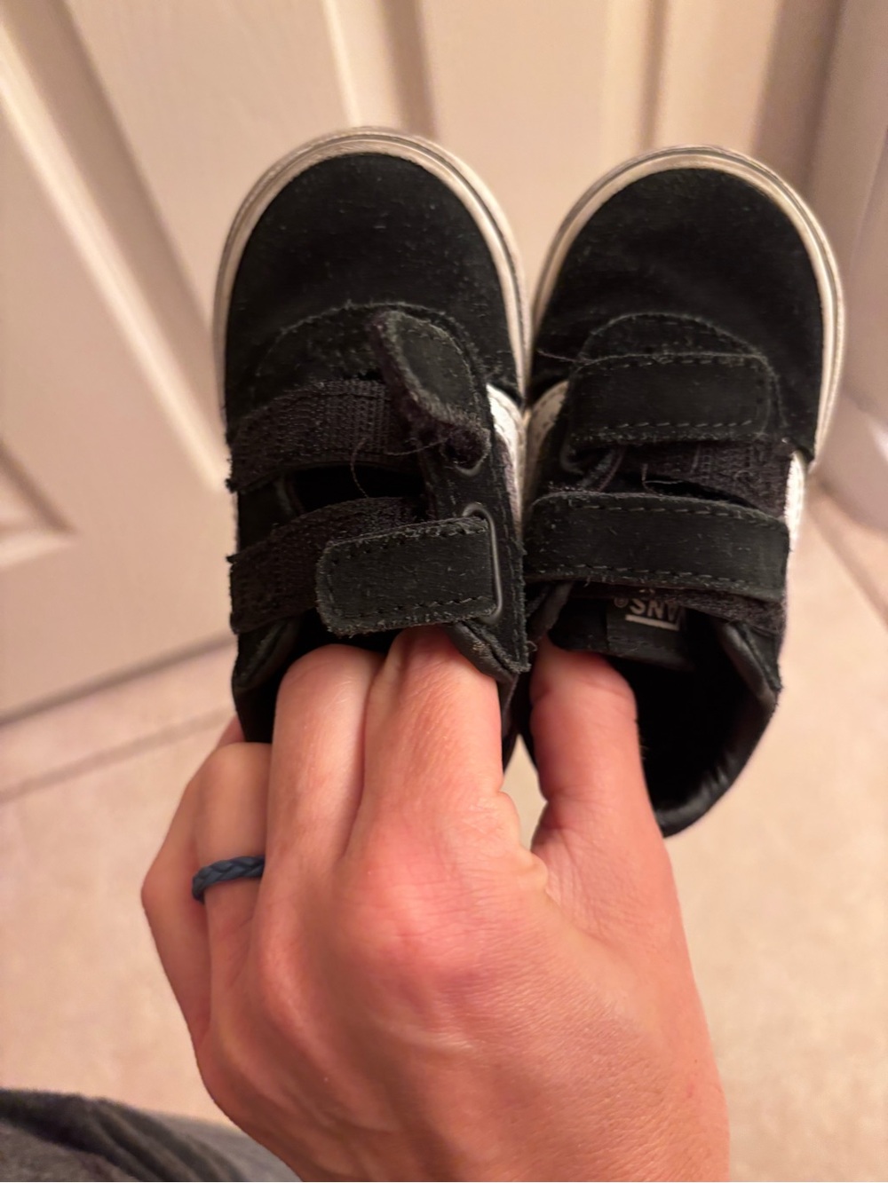 Vans Kids Black Velcro Skate Sneakers